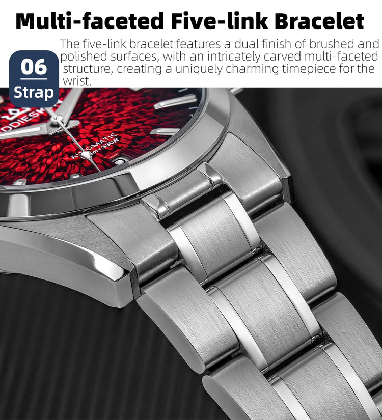 AddiesKin K003 Men's Automatic Watch BGW9 Super Luminous 10Bar Waterproof Sapphire Crystal 316L Stainless Steel Mechanical Watch