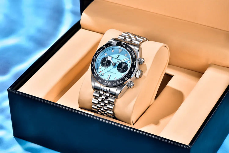 PAGANI DESIGN 2026 Nuovo BB Flamingo Orologio Cronografo Sportivo di Lusso al Quarzo da Uomo con Vetro Zaffiro AR, Impermeabile 100M, Orologio da Polso alla Moda con Cinturino in Acciaio Inossidabile per Uomo, Magazzino Local