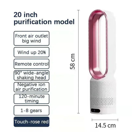 NUOVO Ventilatore Senza Pale 2026 per Purificazione dell'Aria Domestica, Circolazione Ultra Silenziosa, Ventilatore a Torre per Dormitorio