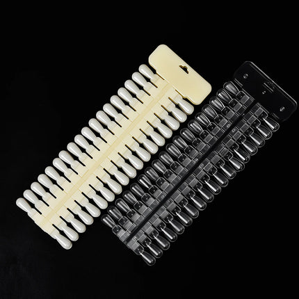 72 Tips Natural Clear False Nail Art Display Square Sticker Palette Chart Practice UV Gel Polish Board for Nail Studio 2027