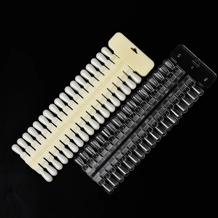 72 Tips Natural Clear False Nail Art Display Square Sticker Palette Chart Practice UV Gel Polish Board for Nail Studio 2027