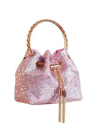 Handle Rhinestones Evening clutch Bag Purses and handbag luxury Designer shoulder bag Shiny Crystal Clutch purse bucket bag PlatiNum