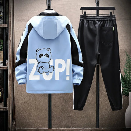 Spring Autumn Men Tracksuit Set Casual Sportswear Hooded Jackets Pants 2 Piece Sets Hip Hop Running Sports Suit