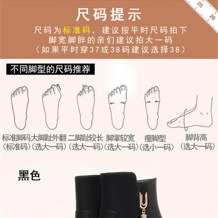CINESSD Women's Boots Warm Wool Booties High Heel Ankle  2023 New Winter Boots