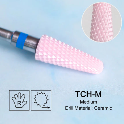 Pink Ceramic Carbide Nail Drill Bits Milling Cutter For Gel Polish Remover Electric Nail Machine Polishing Peeling File Home Salon Manicure Pedicure Accessories