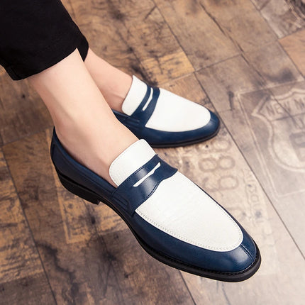 Moda Bianco Rosso Blu Mix Patchwork Scarpe casual per uomo Designer Penny Mocassini Abito da ballo formale per matrimonio Calzature per ritorno a casa