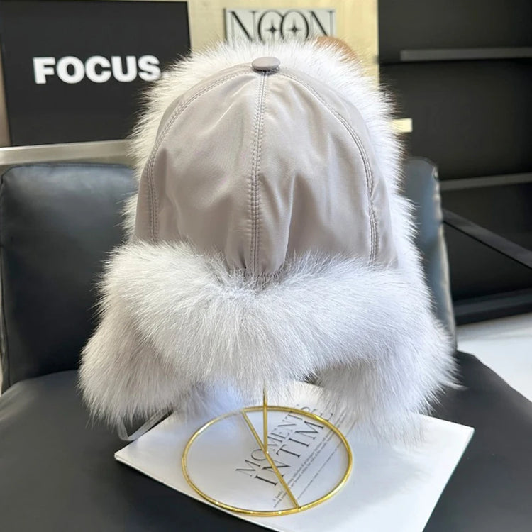2026 100% Real Fox Fur Hats Women's Russian Ushanka Aviator Trapper Snow Skiing Hat Caps Earflap Winter Raccoon Fur Outerwear Ha