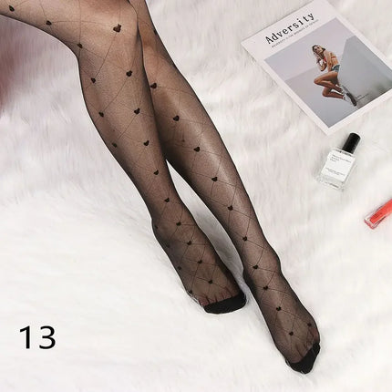 Calzamaglia da donna Sexy Plus Size calze di seta a pois piccole calze sottili Vintage finte calze da tatuaggio collant calzetteria femminile