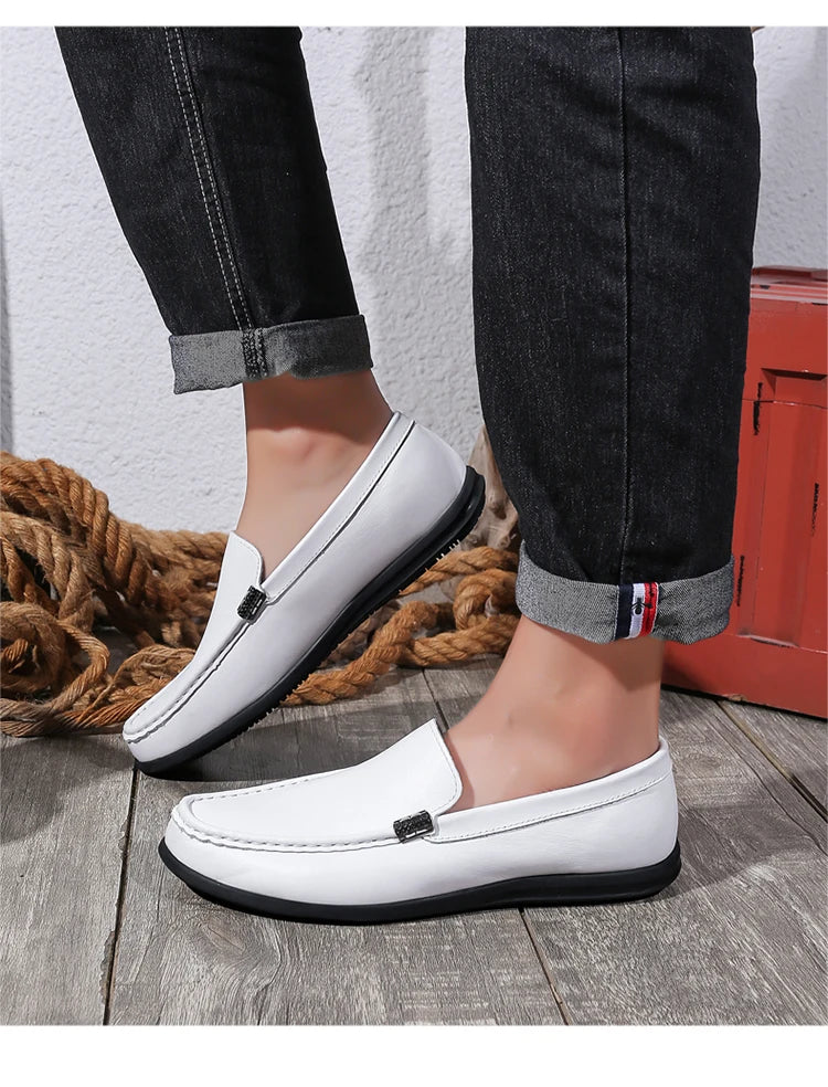 2025 Estate Scava Fuori Penny Mocassini Da Uomo Scarpe Da Barca Traspirante Uomo Mocassini In Pelle Slip On Appartamenti Mens Casual Scarpe Da Guida