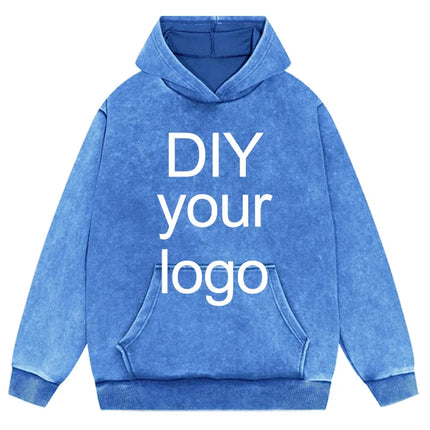 Washed Retro Hoodies 5 Colors 100%Cotton Hoody Customized Personalized Pattern Customization Pullover Team Logo Company Logo