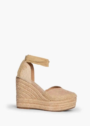 Corina brand esparto wedges espadrilles with natural jute wedge in natural beige PlatiNum