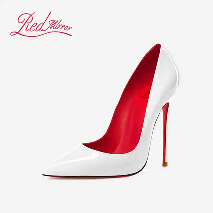 Tacchi da donna Colore nudo Tacco alto elegante da donna Scarpe nere di lusso donna 2025 Fondo rosso lucido Punta a punta Party Ladies Women platinumshop