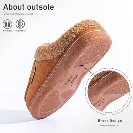 Winter Warm Men's Slippers TPR Sole Memory Foam Pad Antiskid Soft Comfortable Flat Bottom Men's Indoor Shoes
