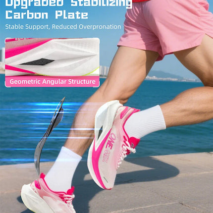 ONEMIX Nuove Scarpe da Corsa Professionali Marathon con Piastra in Carbonio a Tutta Lunghezza, Supporto Stabile e Assorbimento degli Urti, Ultra Leggere PlatiNum