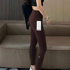 AL Women's High-Waist Airlift Yoga Leggings - Solid Color Tight Workout Pants for Pilates, Exercise & Street Style PlatiNum