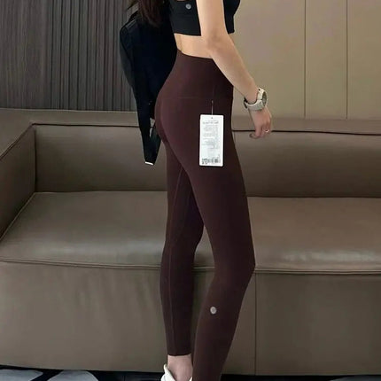 AL Women's High-Waist Airlift Yoga Leggings - Solid Color Tight Workout Pants for Pilates, Exercise & Street Style PlatiNum