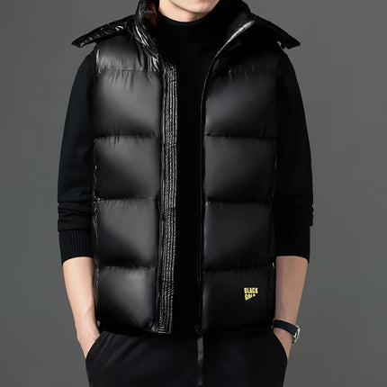 brand Men Vest down waistcoat winter sleeveless jacket men's lightweight waistcoat thick Sleeveless warm Waistcoat Man