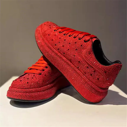 Luxury New Men Rhinestone Lace Up All Match Brand Shoes Causal Flats Loafers Sports Walking Sneakers Zapatos Hombre Vest