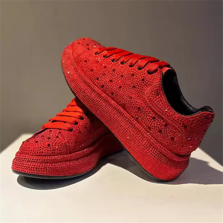 Luxury New Men Rhinestone Lace Up All Match Brand Shoes Causal Flats Loafers Sports Walking Sneakers Zapatos Hombre Vest