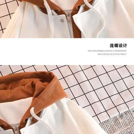 Men's Autumn New Trendy Brand All-match Student Hooded Jacket Plus Size Coats Women High Quality Varsity Baseball Uniform Jacket