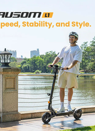 Ausom L1 Monopattino Elettrico Autonomia fino a 70 km, 800W, Freni a Disco Anteriori e Posteriori con E-ABS, Pneumatici Tubeless da 10”, Monopattino Pieghevole per Pendolarismo Urbano