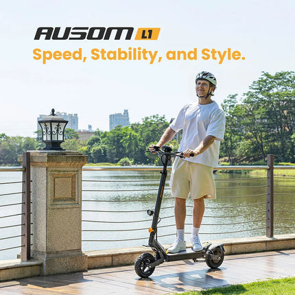 Ausom L1 Monopattino Elettrico Autonomia fino a 70 km, 800W, Freni a Disco Anteriori e Posteriori con E-ABS, Pneumatici Tubeless da 10”, Monopattino Pieghevole per Pendolarismo Urbano