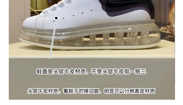 Handmade Men Casual Shoes Genuine Leather Oversize Platform Sneakers Air Cushion Trainers Man Flat Loafers Daily Office Footwear