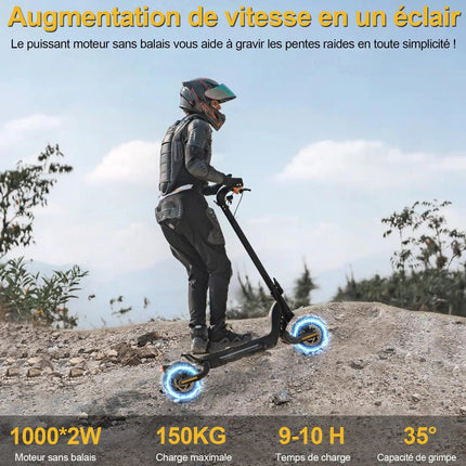 TODIMART X5S scooter elettrici per adulti doppio motore 2000W 48V 18.2Ah velocità 50 km/h pneumatico fuoristrada pieghevole 10" platinumshop