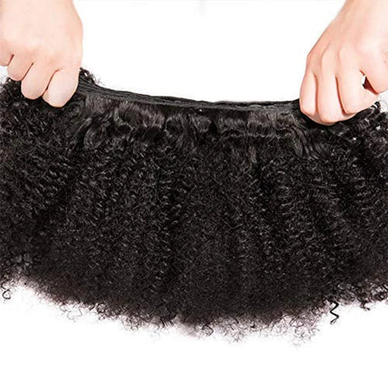 100g/PC Mongolian Afro Kinky Curly Human Hair Bundles 1/3PC Set Double Weft Hair Extensions Natural Color Full End Virgin Hair