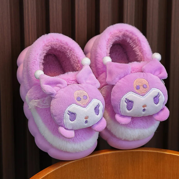 Winter Family Plush Slippers, Parent-Child Match Cartoon Indoor Home Shoes, Cozy Cotton-Lined Non-Slip Slides for All Ages