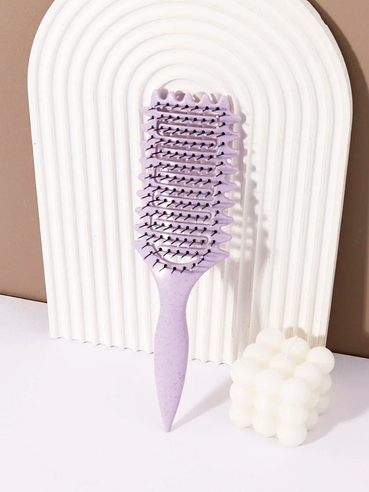 Curling Styling Brush - Hollow Massage Comb, Nylon Mane, ABS Plastic Handle, Comfortable Grip Special for Real Hair Wigs