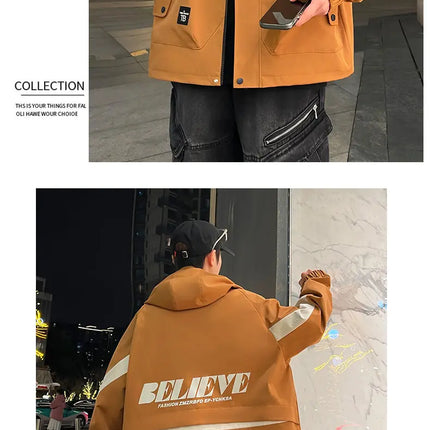 New Arrival Men's Hooded Jackets 2026 Spring Autumn Outdoor Loose Casual Coats Youth Streetwear Plus Size M-4XL Tops Clothing