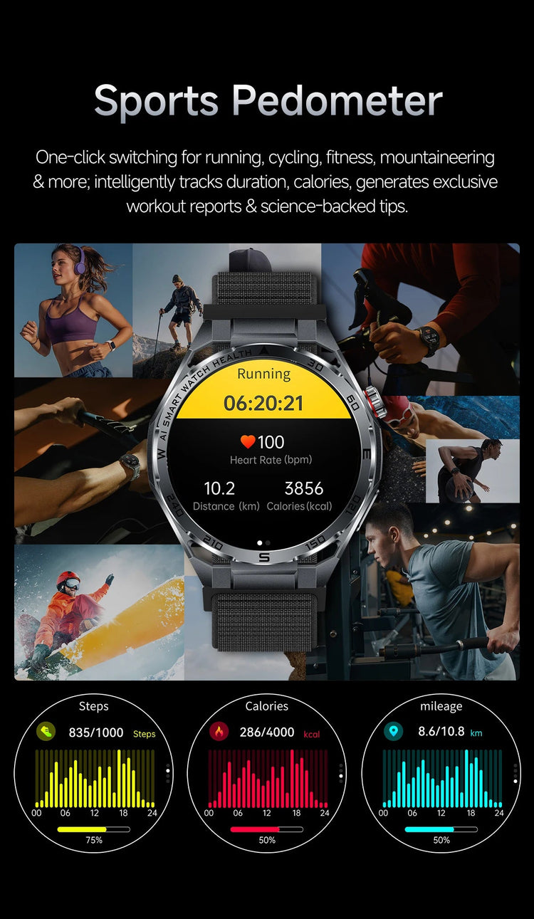 Nuovo Smartwatch 2026 con Analisi AI del Grasso Corporeo, ECG+PPG, Acido Urico, Pressione Sanguigna, Ossigeno nel Sangue, Chiamate, Schermo AMOLED per Uomini e Donne platinumshop