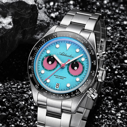 ADDIESDIVE New Men Watch AD2557 Luxury Chronograph VK64 Quartz Wristwatch Ceramic Bezel Luminous Dive 100m Waterproof 40mm Watch