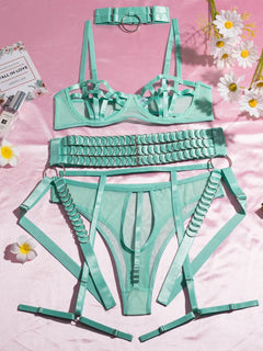 Toucheart Erotic Underwear Hollow Out Girl Complex Gathertogether Chest Support Straps Sexy Seductive Coquette Private Split Kit