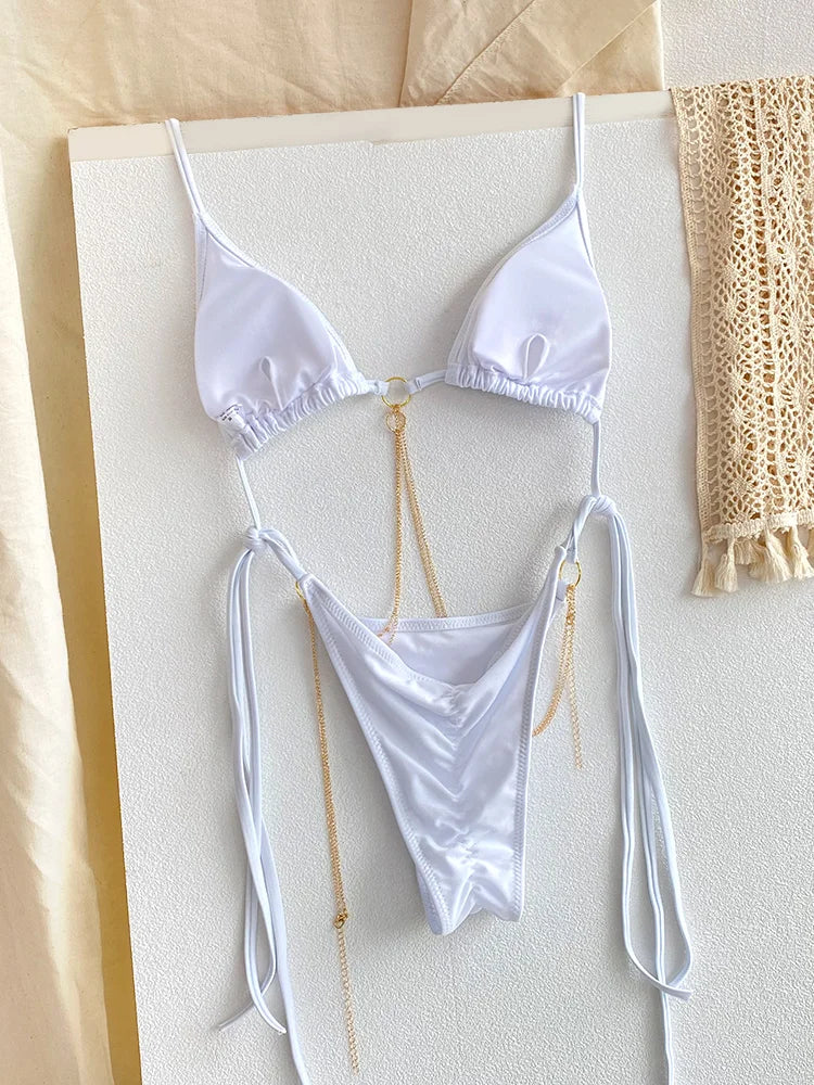 Miyouj Nuovi Bikini Stampati Costumi da bagno Donna Costume da bagno sexy Fasciatura Bikini Set 2024 Beachwear String Costumi da bagno Micro Biquinis platinumshop