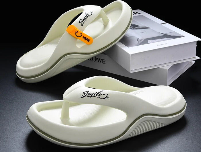 New Men's Women's Slippers Flip Flops Indoor Outdoor Beach Sandals Super Soft Bottom Slides Men's Slippers with Thick Non-slip Sole