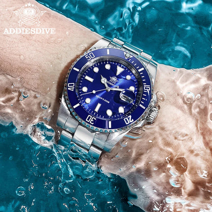 ADDIESDIVE Men's Classic Watch with Ceramic Bezel 200m Water Resistant Casual Quartz Watch BGW9 Blue Luminous Gift Watch MY-H3-2
