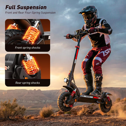 Monopattino elettrico iScooter GX3Pro 1500W 50km/h, potente monopattino a batteria 48V 17.5Ah, pneumatici antiscivolo da 11 pollici per fuoristrada, autonomia massima 60km.