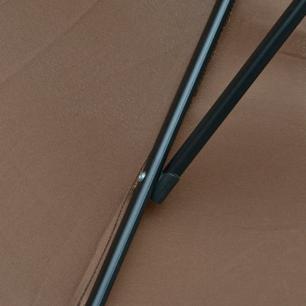 Weather-resistant crank parasol 3 m x 3 m x 2.5 m in steel and coffee-coloured polyester