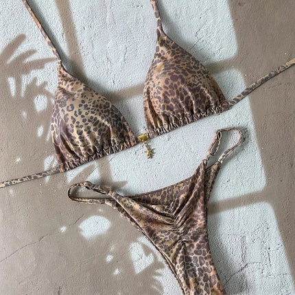 Sexy Leopardo Push Up Bikini Costumi da bagno a due pezzi 2026 Micro Bikini Set Costume da bagno donna Abbigliamento da spiaggia Perizoma Costumi da bagno per donna platinumshop