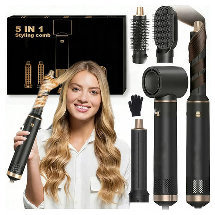 5 in 1 Professional Hair Dryer Straightener Hair Curler 1000W Electric Comb Hair Dryer Brush Hot Hair Volume Curlers Hair Style Set