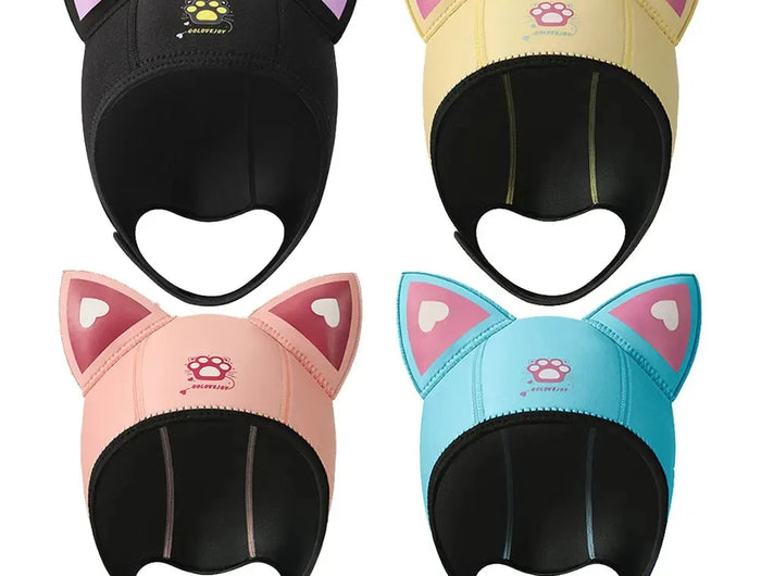 Cat Ear Diving Hood 3mm Neoprene Wetsuit Hood Cute Women's Swimming Cap for Surfing Snorkeling Water Sports Surf Diving Hat