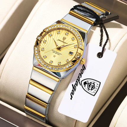 Orologio da donna POEDAGAR, raffinato, impermeabile, luminoso, con datario, in acciaio inossidabile, elegante orologio da polso al quarzo per donna. platinumshop