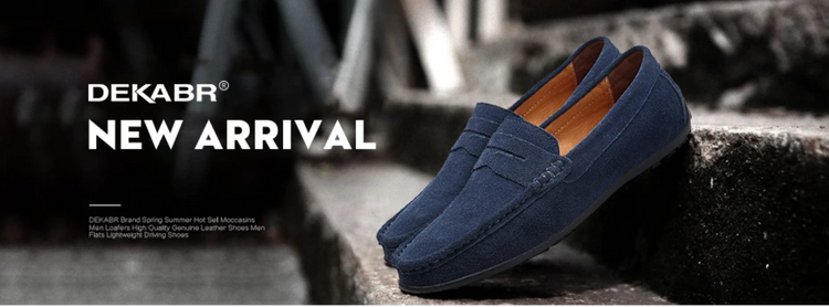 DEKABR Uomo Casual Appartamenti Moda Mocassini morbidi in vera pelle Mocassini di marca Scarpe da uomo traspiranti di alta qualità Plus Size 36-47