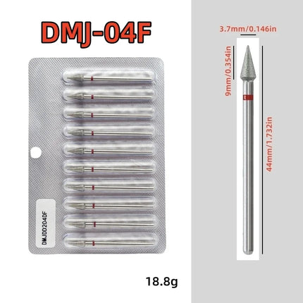 10Pcs/set Diamond Nail Drill Bit Set Nail Diamond Milling Cutter for Manicure 3/32" Burr Electric Nail File Cuticle Remover Tool 2028