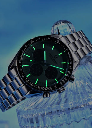 PAGANI DESIGN 2026 Nuovo Orologio da Uomo Moon, Orologio al Quarzo di Lusso per Uomo, Cronografo con Vetro Zaffiro AR, Impermeabile, Movimento VK63, Cinturino in Nylon