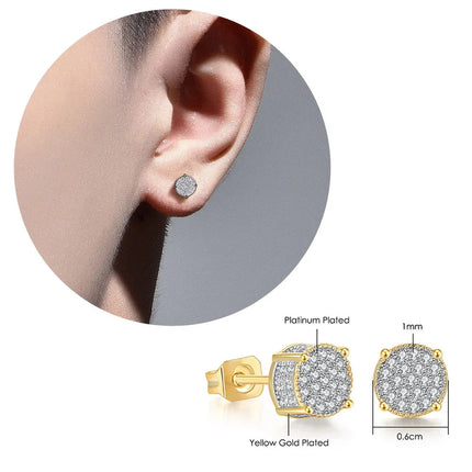 Rock Hip Hop ghiacciato orecchino a perno per uomo uomo Set completo zircone oro Piercing accessori per l'orecchio Punk Hippie Trend gioielli Dropship platinumshop