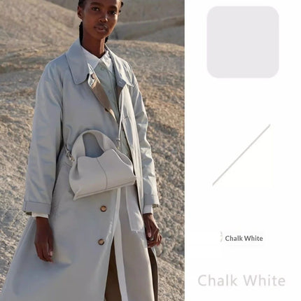 Borsa a Tracolla Cloud Dumpling da Donna, Borsa a Spalla Minimalista di Lusso in Vera Pelle Composita di Vacchetta, Piccola Dimensione