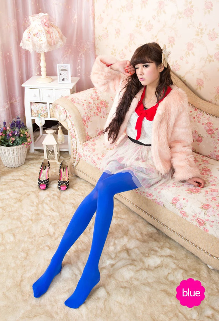 Primavera Autunno Collant Colorato Collant da Donna Sexy Collant Lolita Colori Caramelle Calze Moda Lingerie Gotica Collant
